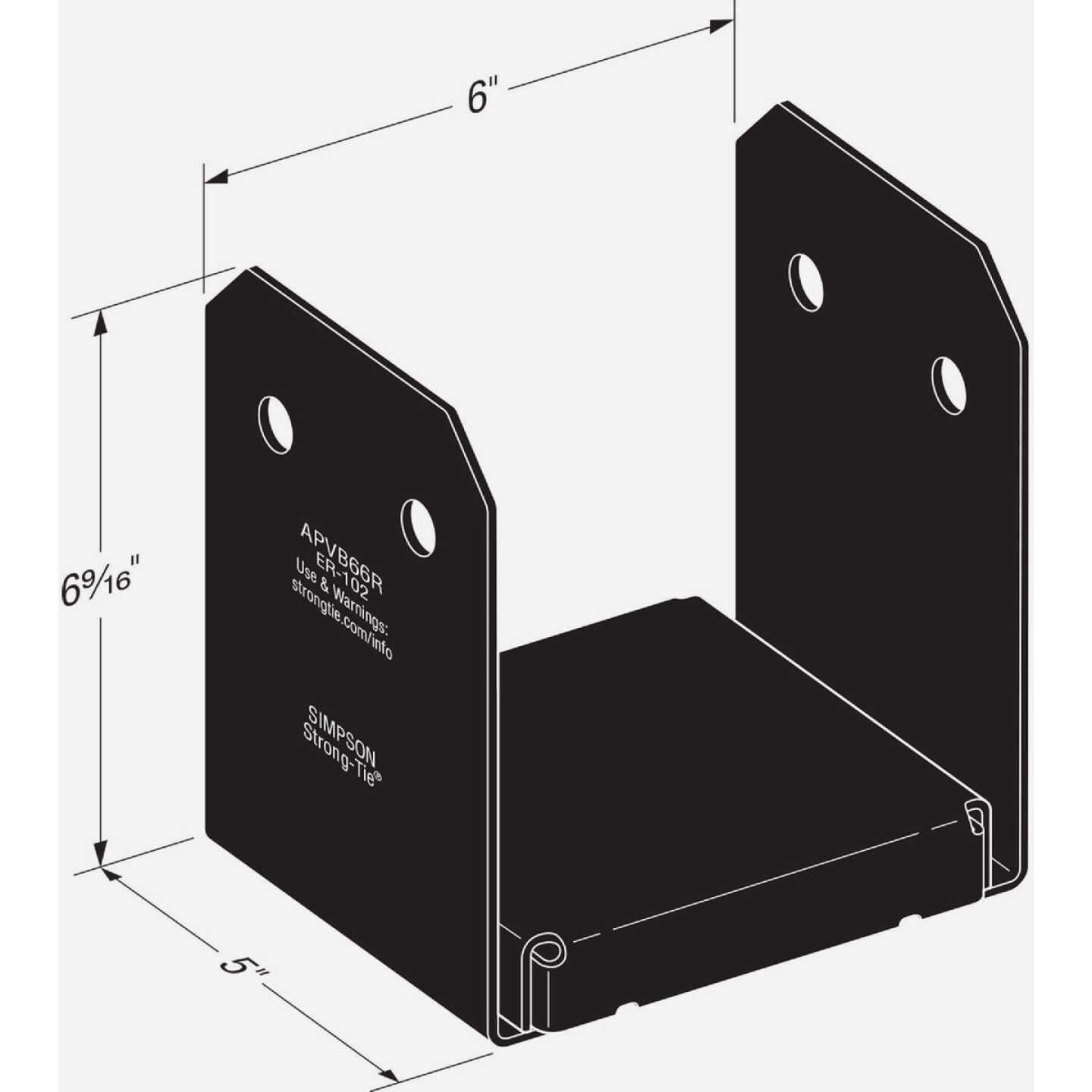 Simpson Strong-Tie Outdoor Accents Avant Collection ZMAX 6X6 Black Rough Post Base Image 2