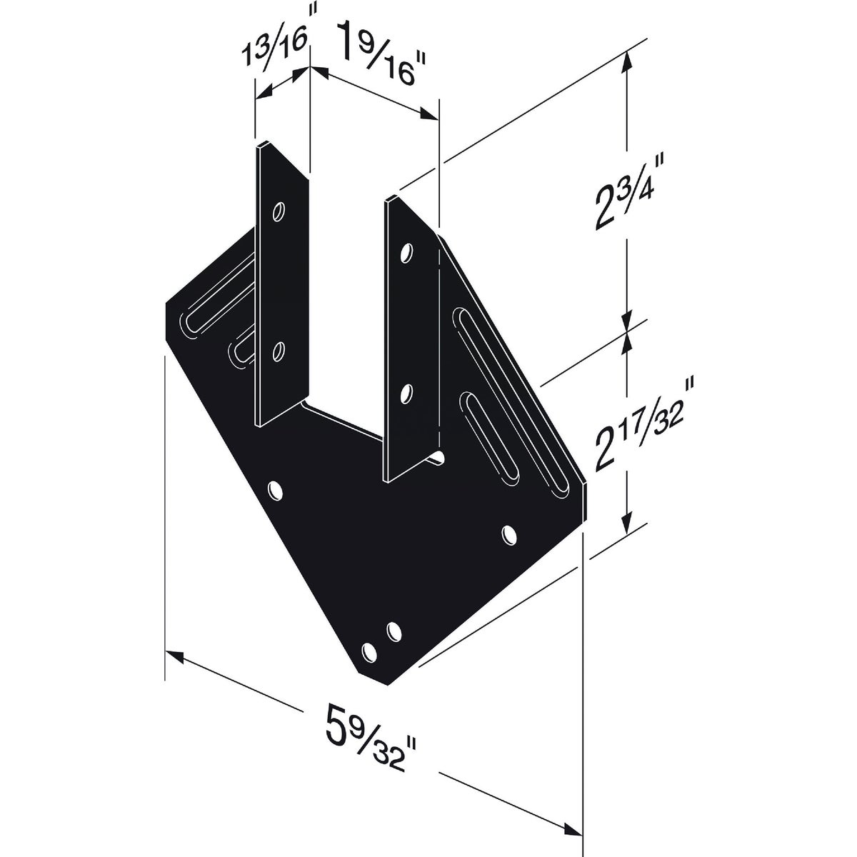 Simpson Strong-Tie Outdoor Accents H1APC ZMAX 18 ga Black Powder-Coated Hurricane Tie Image 4
