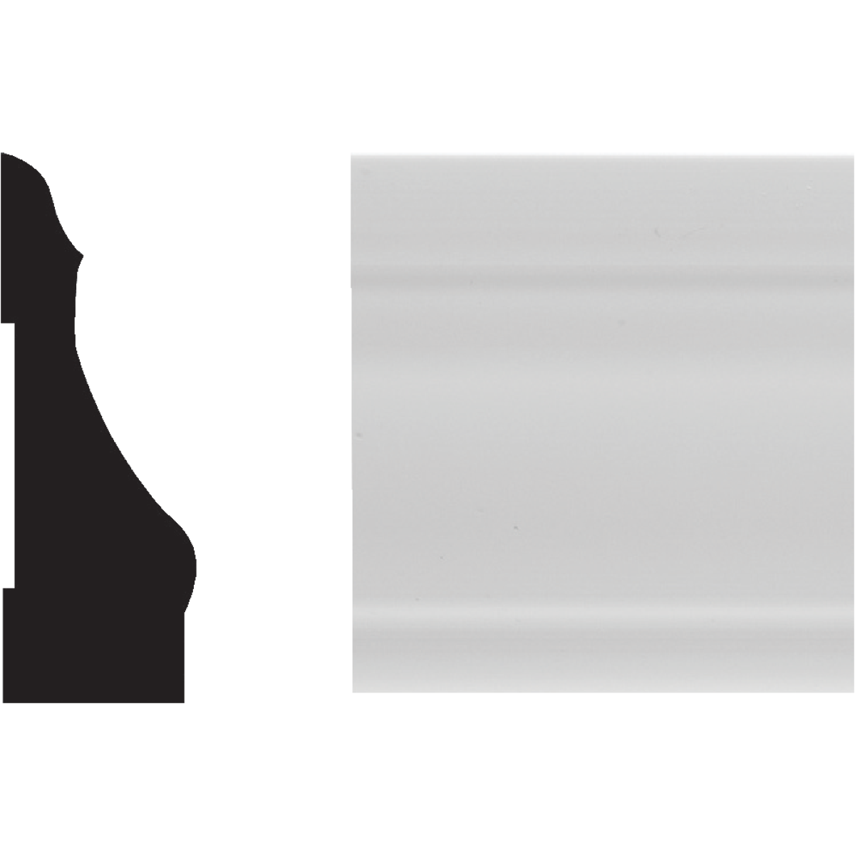 Royal 9/16 In. W. x 2-1/4 In. H. x 7 Ft. L. White PVC Colonial Casing Image 1