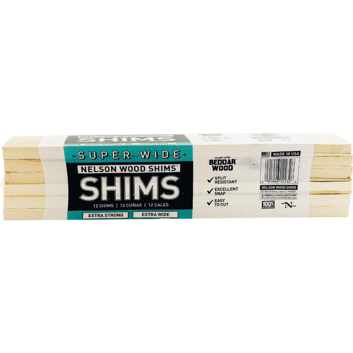 Nelson Wood Shims 12 In. L. Super Wide Shims (12-Count)