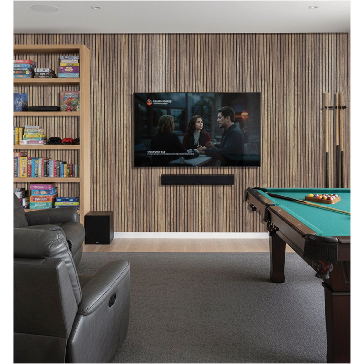 American Pacific 1/4 In. x 4 Ft. x 8 Ft. Fluted Walnut Acoustic Wall Panel Image 5
