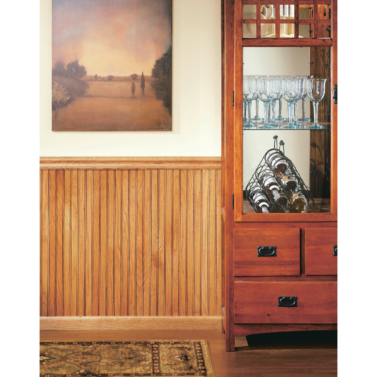 House of Fara 3/4 In. W. x 2-3/4 In. H. x 8 Ft. L. Solid Red Oak Wainscot Chair Rail Image 2