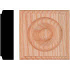 House of Fara 7/8 In. x 3-1/4 In. Unfinished Oak Rosette Block Image 1