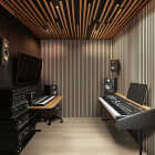 MSI 9-1/2 In. x 94-1/2 In. Blonde Acoustic Wood Slat Paneling (4-Pack) Image 4