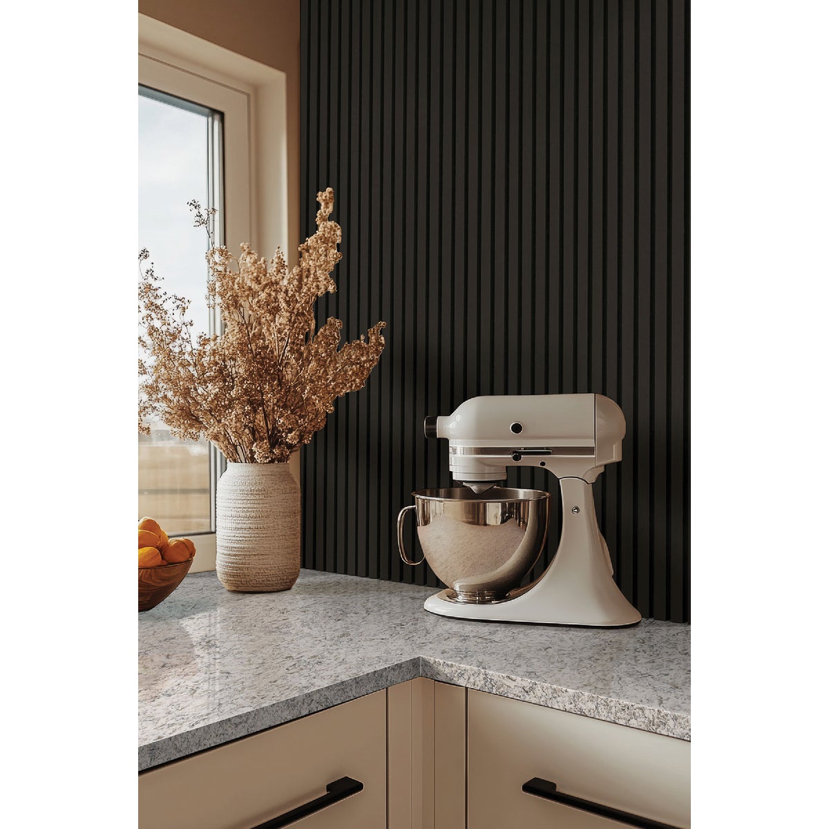 MSI 9-1/2 In. x 94-1/2 In. Black Acoustic Wood Slat Paneling (4-Pack) Image 2