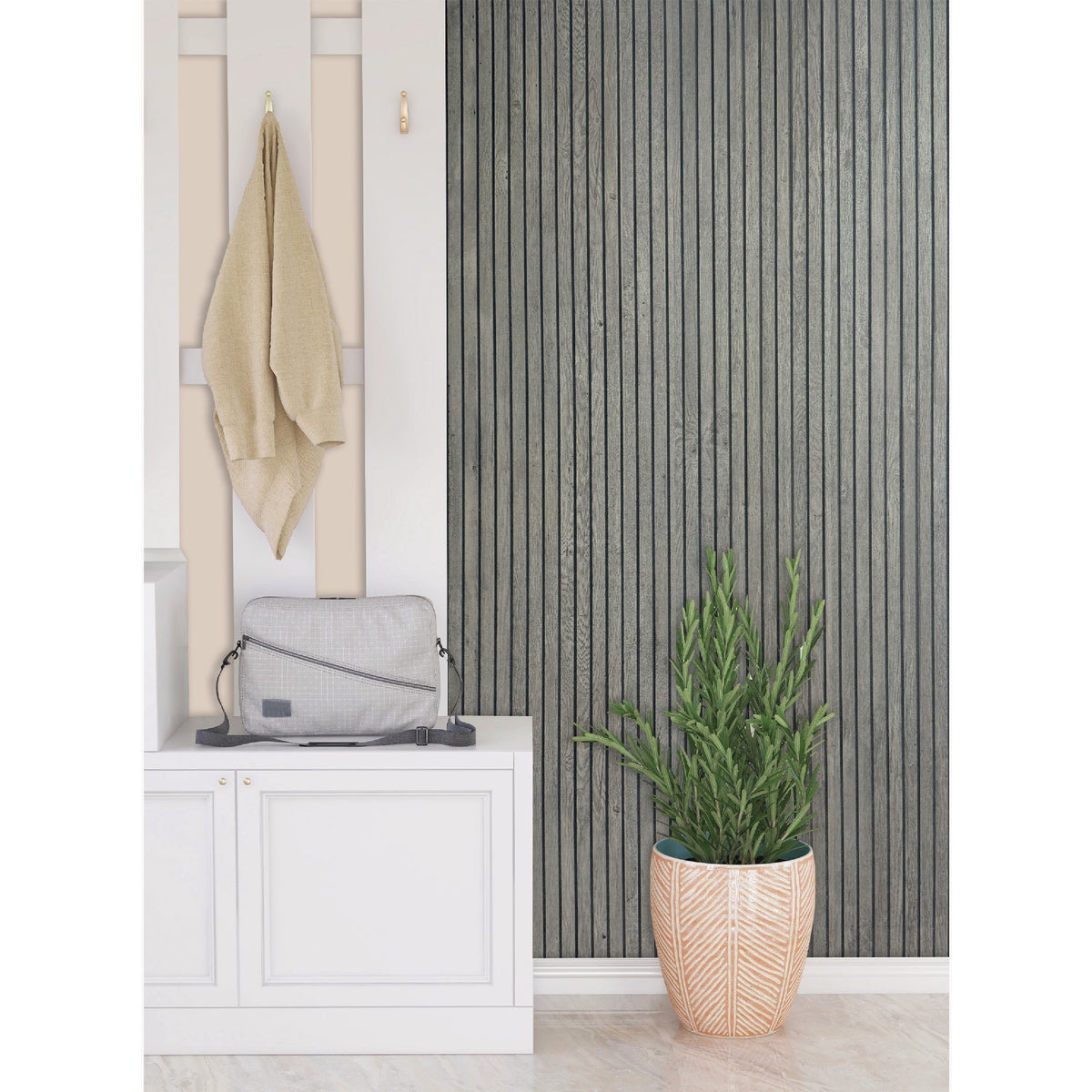 American Pacific 1/4 In. x 4 Ft. x 8 Ft. Fluted Smoked Acoustic Wall Panel Image 3