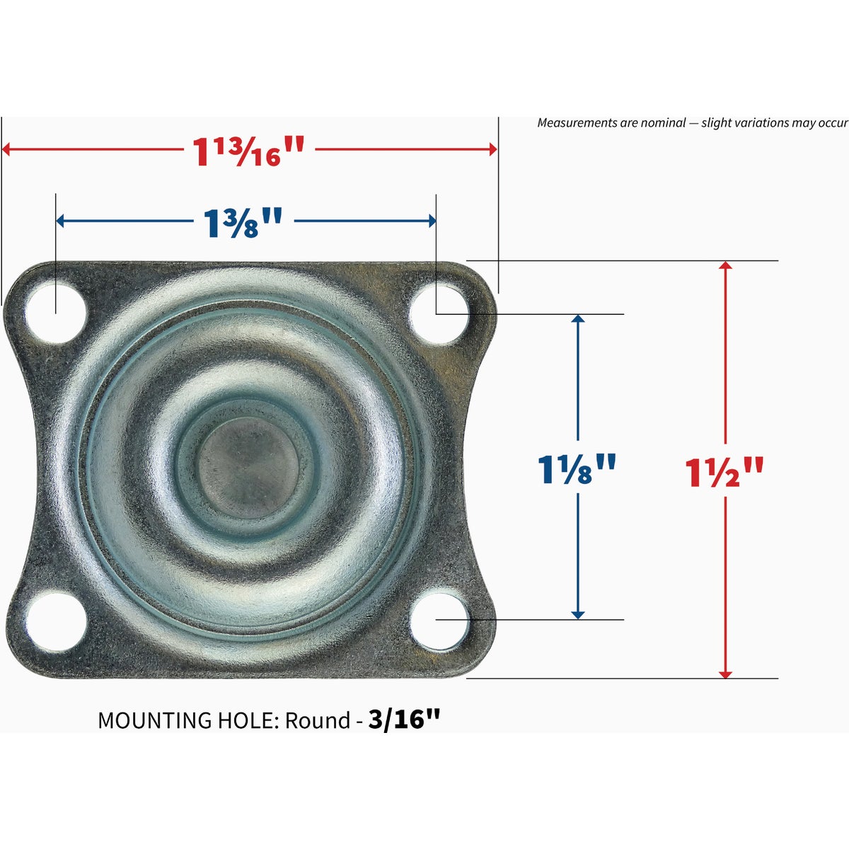 Shepherd Hardware 1-1/2 In. General-Duty Soft Rubber Swivel Plate Caster Image 2