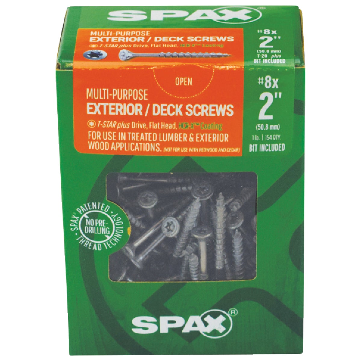 SPAX #8 x 2 In. T20 Plus Flat Head HCR-X (Exterior Rated) Deck Screw (154-Count) Image 2