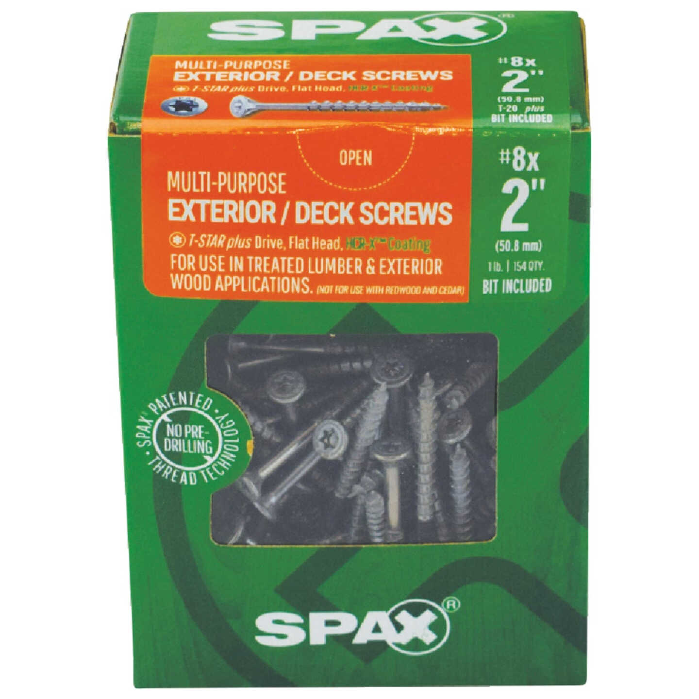 SPAX #8 x 2 In. T20 Plus Flat Head HCR-X (Exterior Rated) Deck Screw (154-Count) Image 2