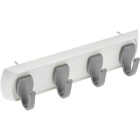 Hillman High and Mighty 5 Lb. Capacity White Key Rail with Silver Hooks Image 1