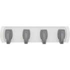 Hillman High and Mighty 5 Lb. Capacity White Key Rail with Silver Hooks Image 2