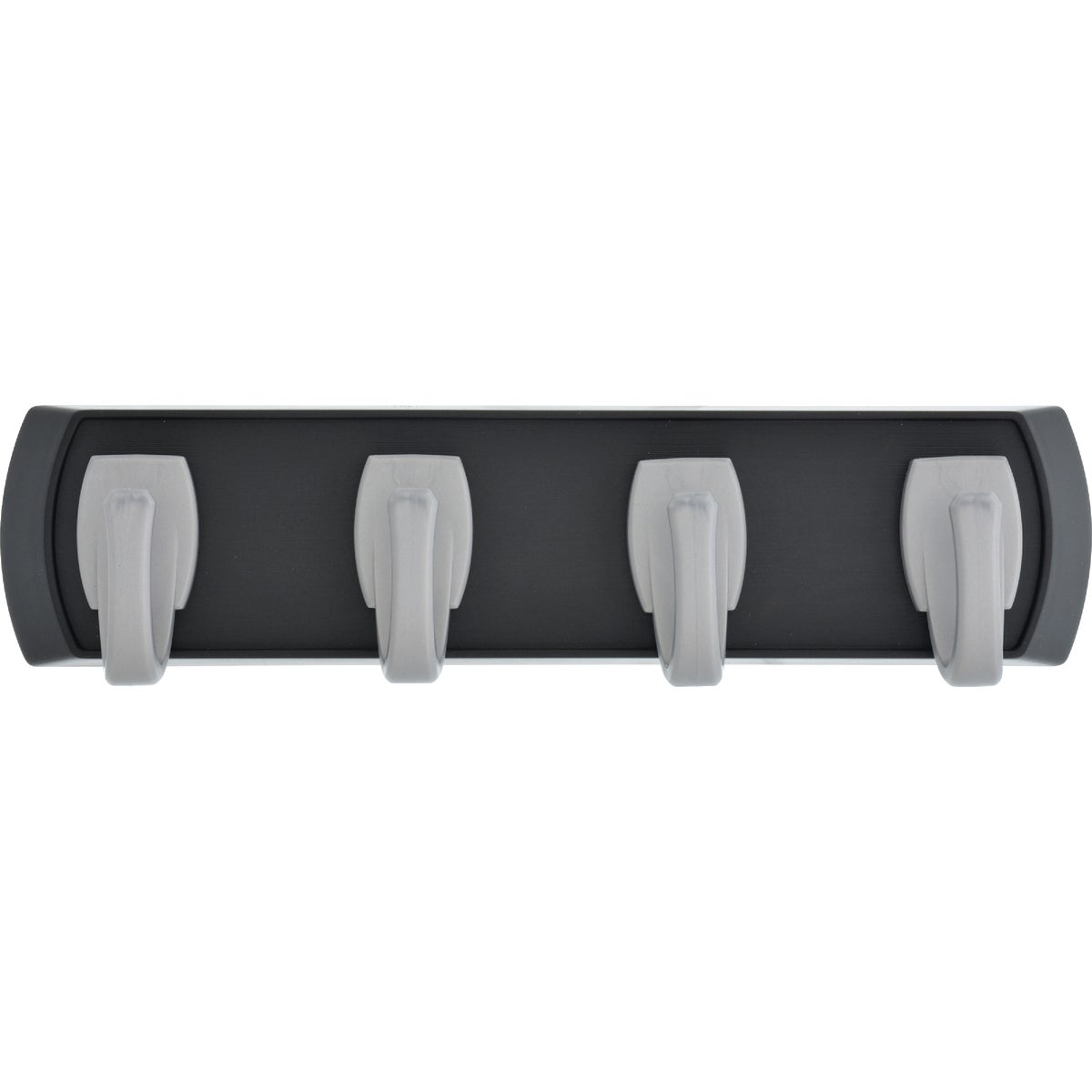 Hillman High and Mighty 5 Lb. Capacity Black Key Rail with Silver Hooks Image 2