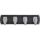 Hillman High and Mighty 5 Lb. Capacity Black Key Rail with Silver Hooks Image 2