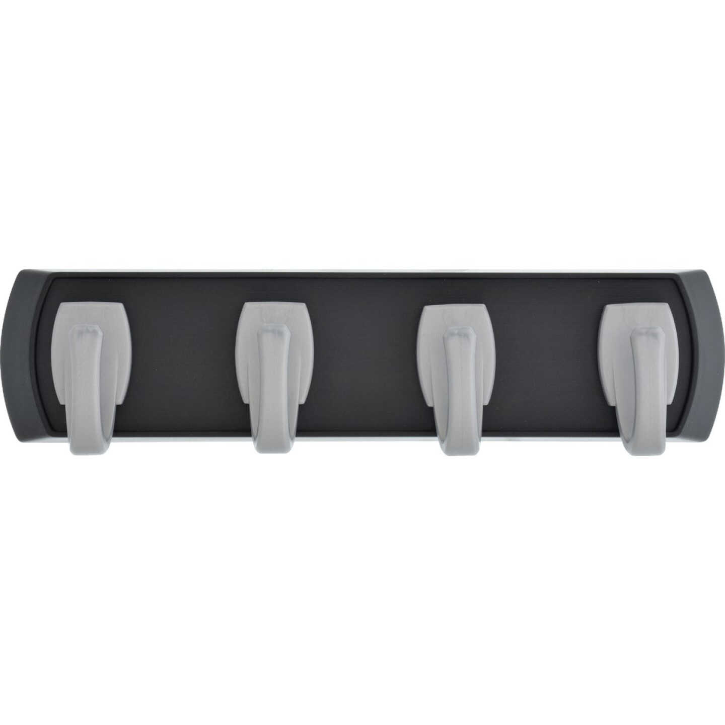 Hillman High and Mighty 5 Lb. Capacity Black Key Rail with Silver Hooks Image 2