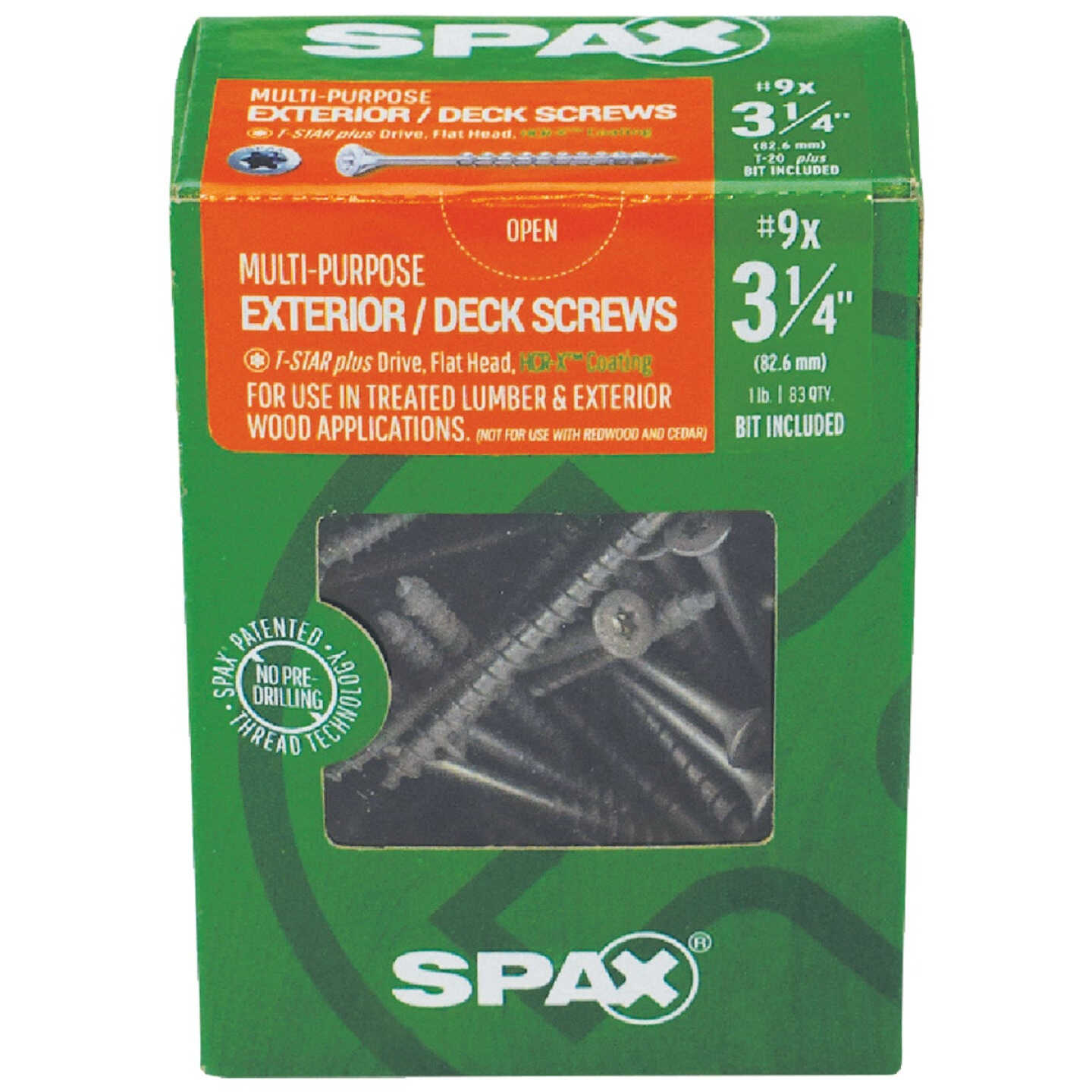 SPAX #9 x 3-1/4 In. T20 Plus Flat Head HCR-X (Exterior Rated) Deck Screw (83-Count) Image 2