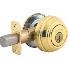 Kwikset Signature Series Polished Brass Single Cylinder Deadbolt Image 1
