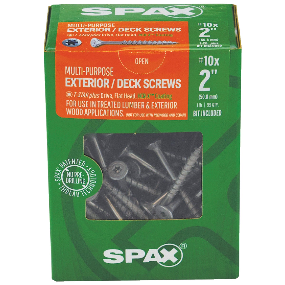 SPAX #10 x 2 In. T20 Plus Flat Head HCR-X (Exterior Rated) Deck Screw (99-Count) Image 2