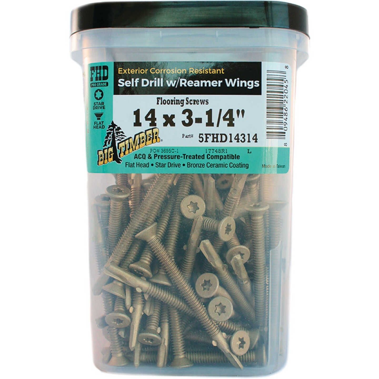 Big Timber #14 x 3-1/4 In. Flat Head Self-Drilling Bronze Reamer Screw (150-Count, 5 Lb.) Image 1