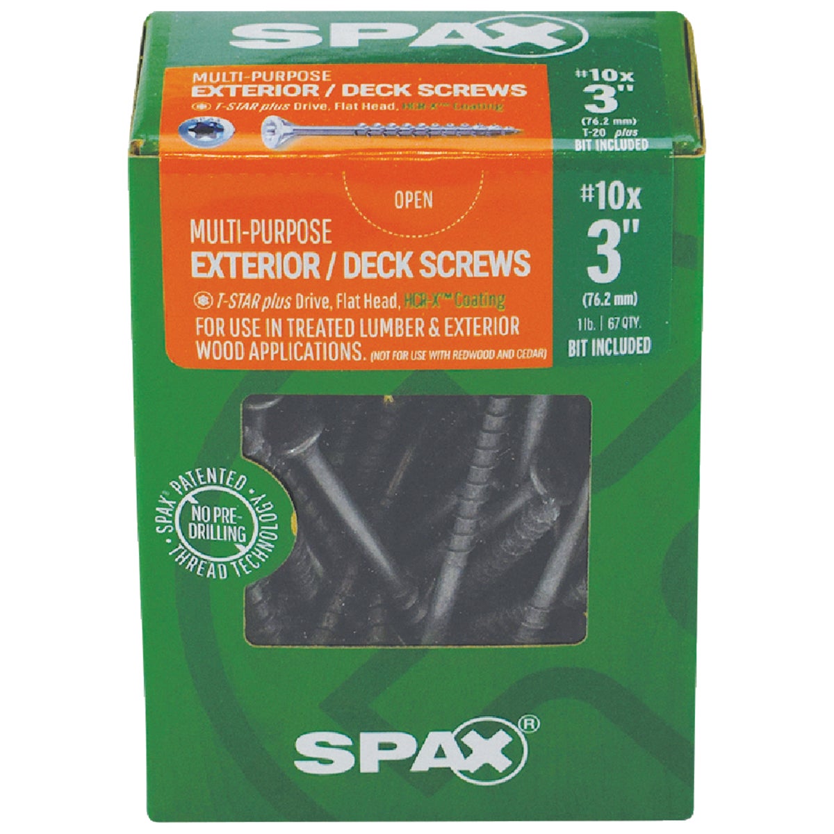 SPAX #10 x 3 In. T20 Plus Flat Head HCR-X (Exterior Rated) Deck Screw (67-Count) Image 2