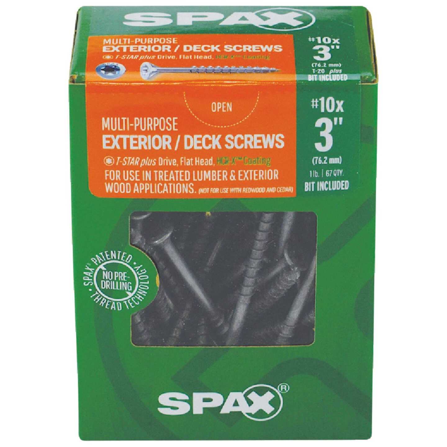 SPAX #10 x 3 In. T20 Plus Flat Head HCR-X (Exterior Rated) Deck Screw (67-Count) Image 2