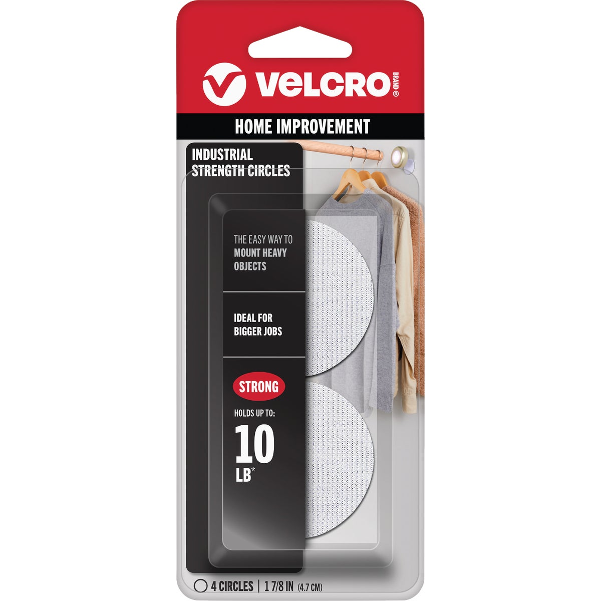 VELCRO Brand 1-7/8 In. White Industrial Strength Hook & Loop Disc (4-Count)