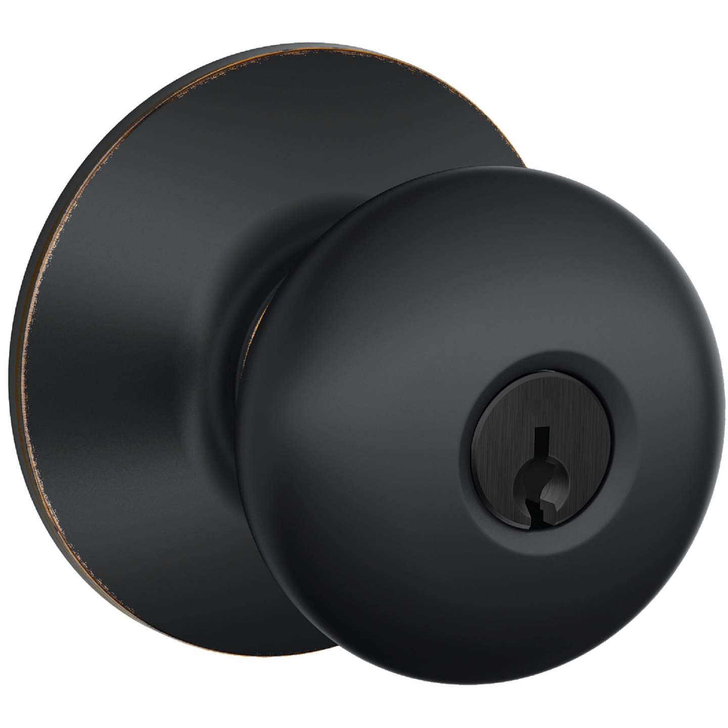 Schlage Plymouth Aged Bronze Entry Door Knob Image 1