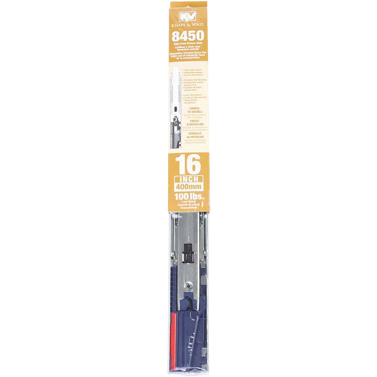Knape & Vogt 16" Side Steel Drawer Slide (1-Pair) Image 2