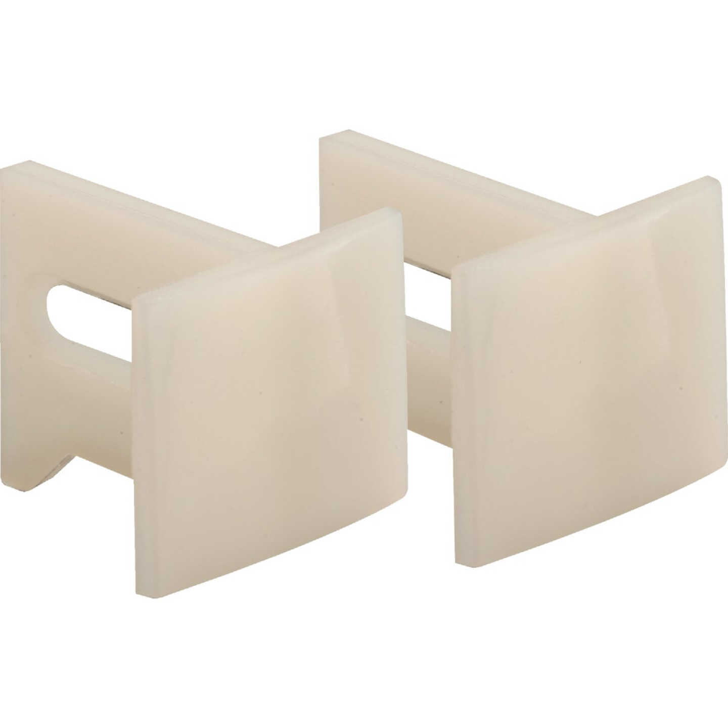 Prime-Line 1-1/8 In. x 1-1/16 In. White Plastic Side Adjustable Pocket Door Bottom Guide (2-Count) Image 3