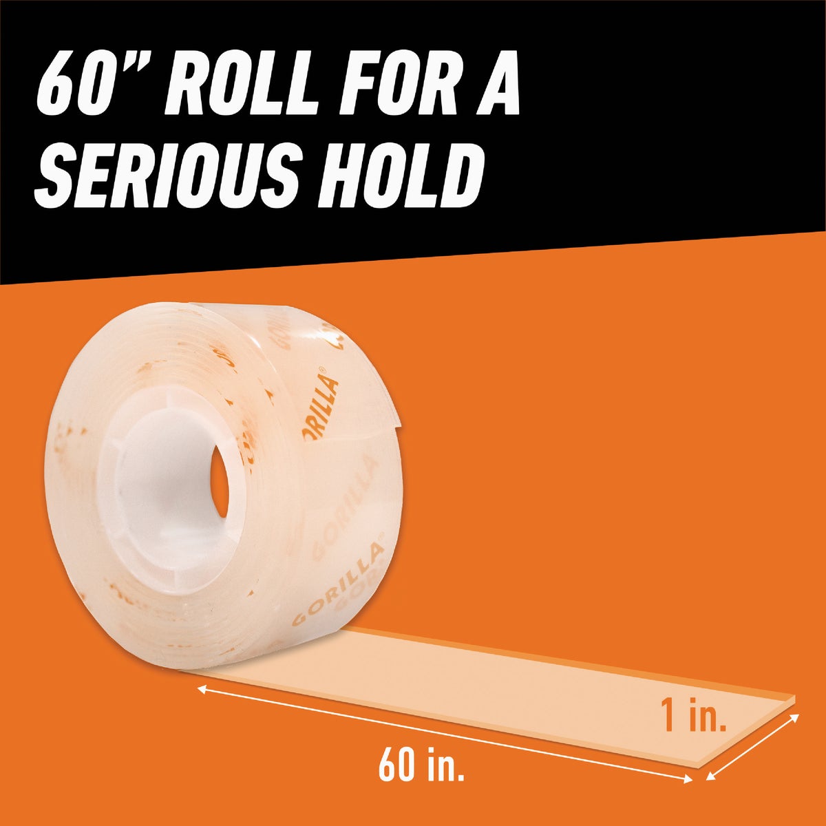 Gorilla 1 In. x 60 In. Tough & Clear Double-Sided Mounting Tape (15 Lb. Capacity) Image 4