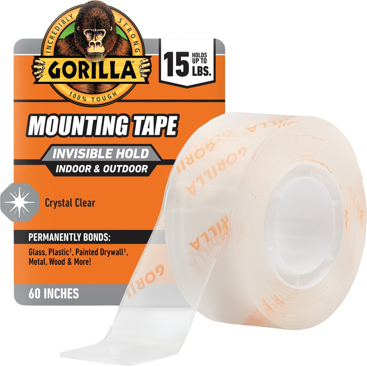 Gorilla 1 In. x 60 In. Tough & Clear Double-Sided Mounting Tape (15 Lb. Capacity)