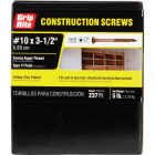 Do it Best #10 x 3-1/2 In. Star Drive Flat Head Gold Construction Wood Screw (258-Count, 5 Lb.) Image 2