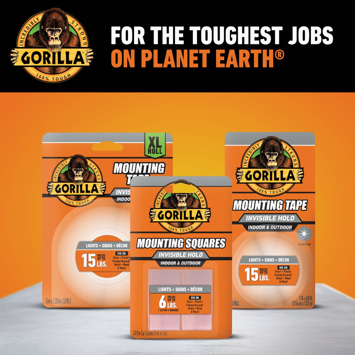 Gorilla Glue 1 In. x 1 In. 7 Lb. Capacity Permanent Clear Mounting Squares (24-Pack) Image 2