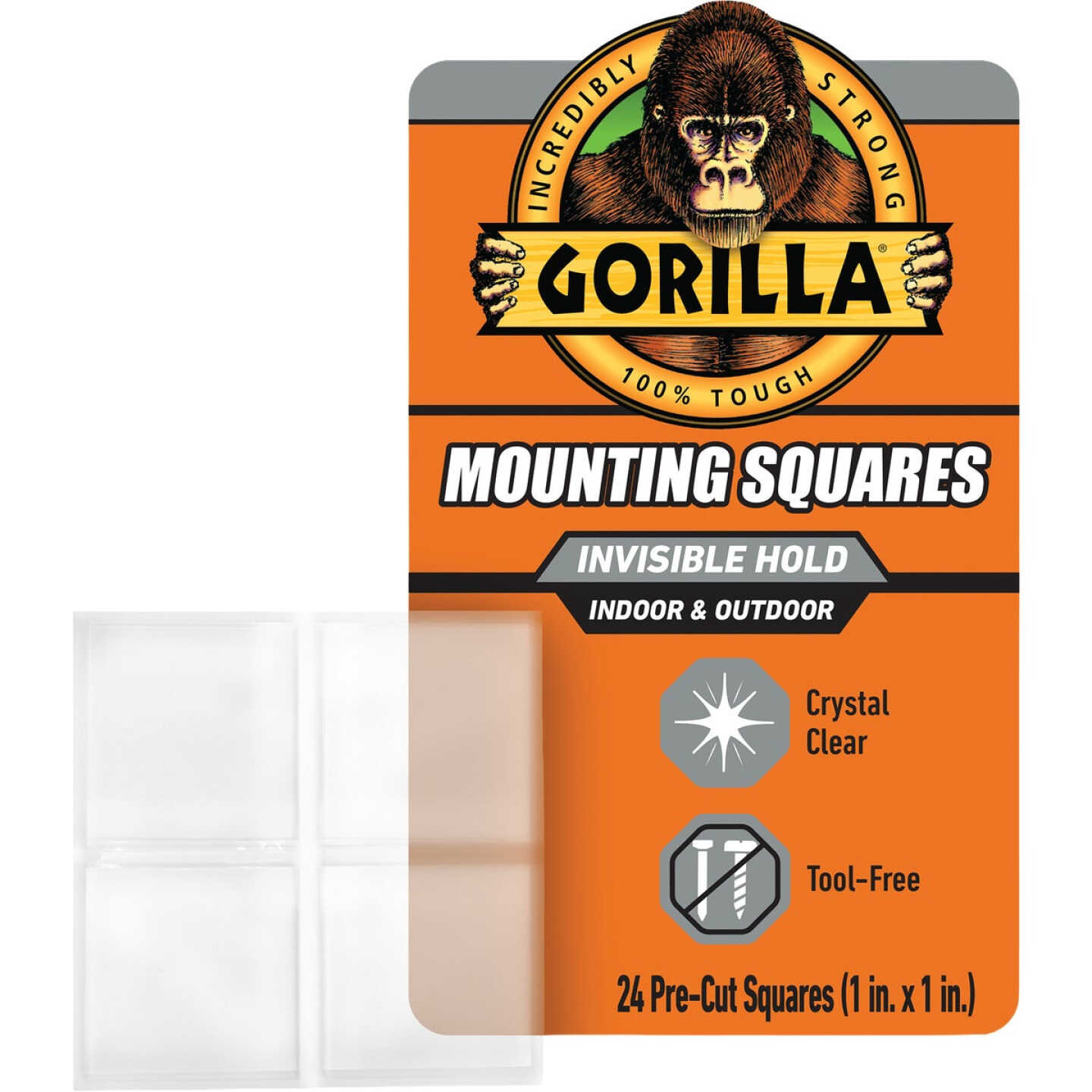 Gorilla Glue 1 In. x 1 In. 7 Lb. Capacity Permanent Clear Mounting Squares (24-Pack) Image 1