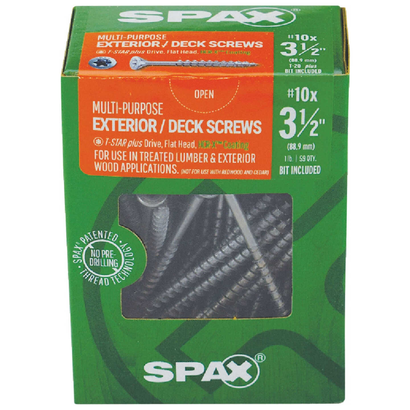 SPAX #10 x 3-1/2 In. T20 Plus Flat Head HCR-X (Exterior Rated) Deck Screw (59-Count) Image 2