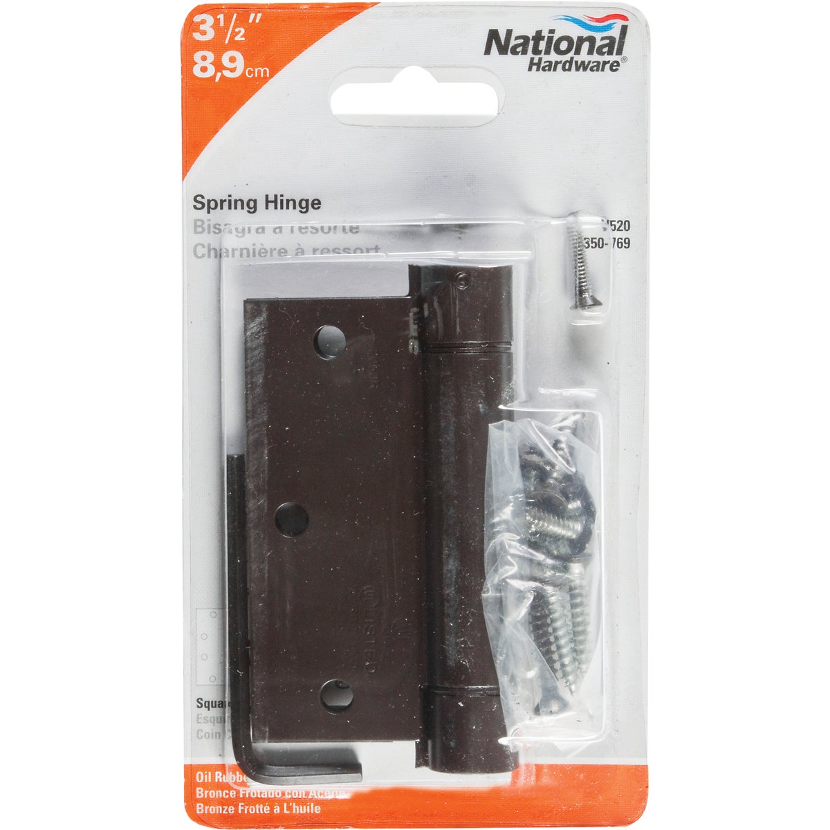 National Hardware 3-1/2 In. Square Oil Rubbed Bronze Spring Door Hinge Image 2