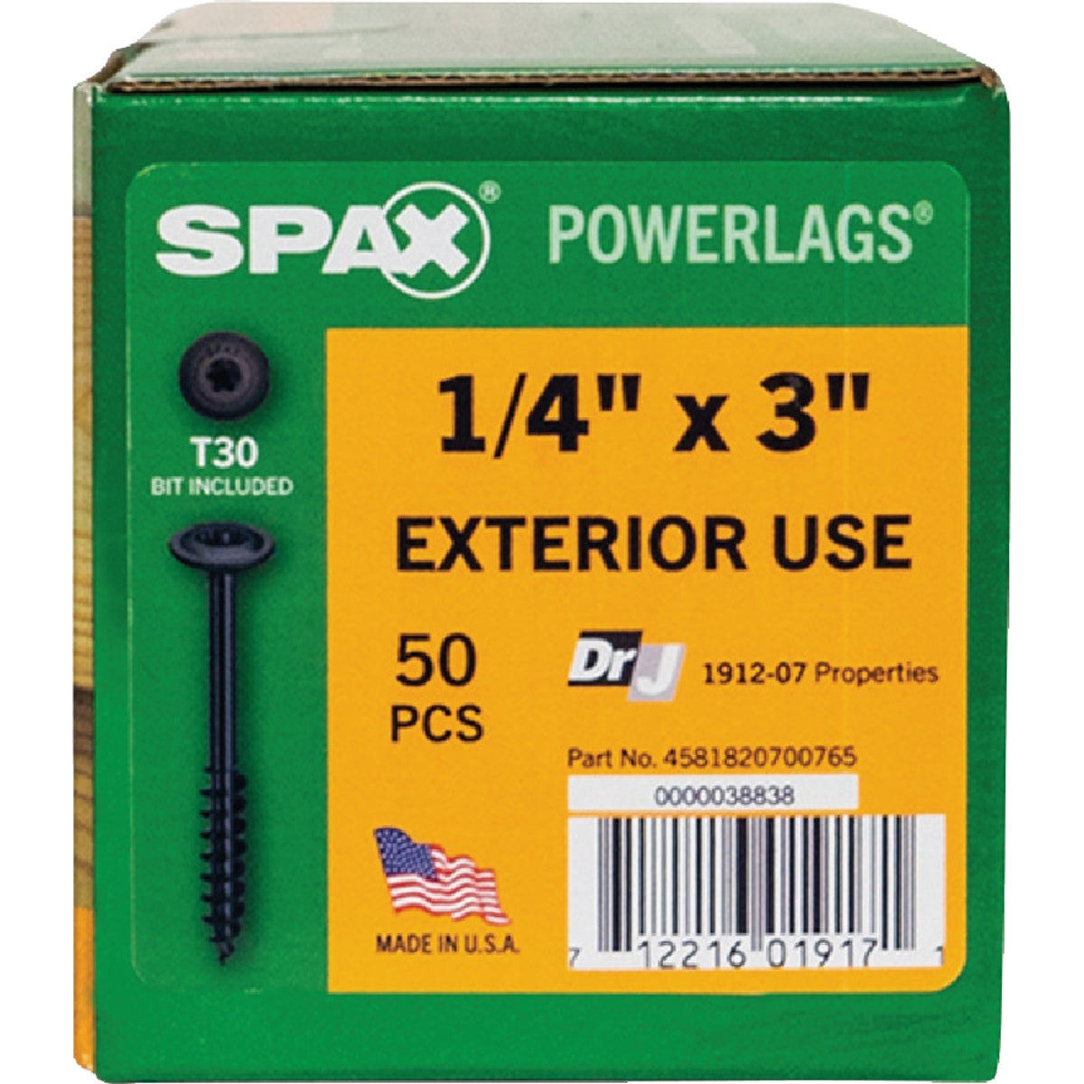 SPAX PowerLags 1/4 In. x 3 In. T30 Washer Head HCR (Exterior Rated) Lag Screw (50-Count) Image 5