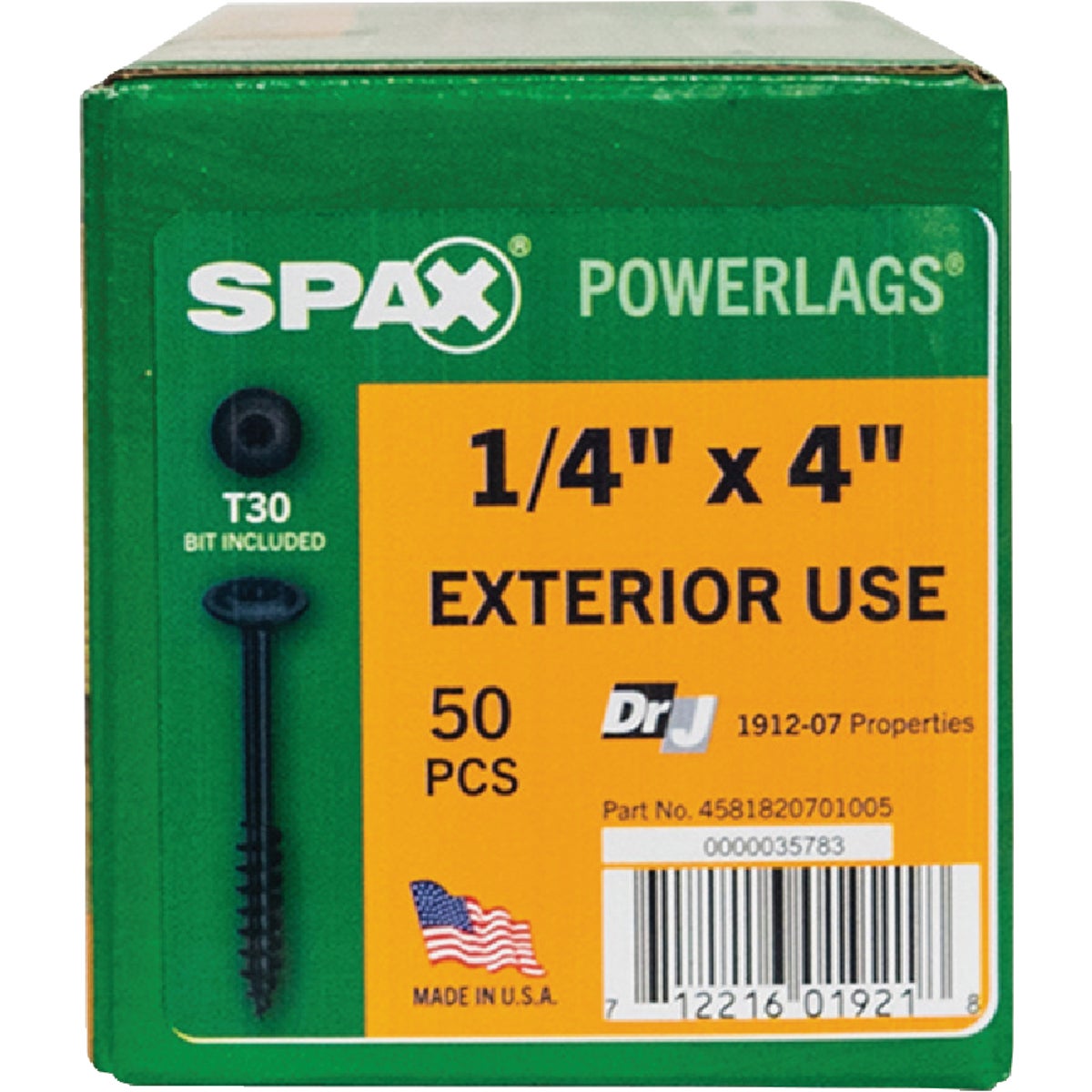 SPAX PowerLags 1/4 In. x 4 In. T30 Washer Head HCR (Exterior Rated) Lag Screw (50-Count) Image 5
