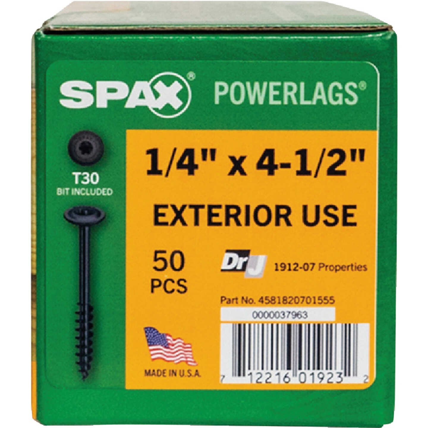 SPAX PowerLags 1/4 In. x 4-1/2 In. T30 Washer Head HCR (Exterior Rated) Lag Screw (50-Count) Image 5