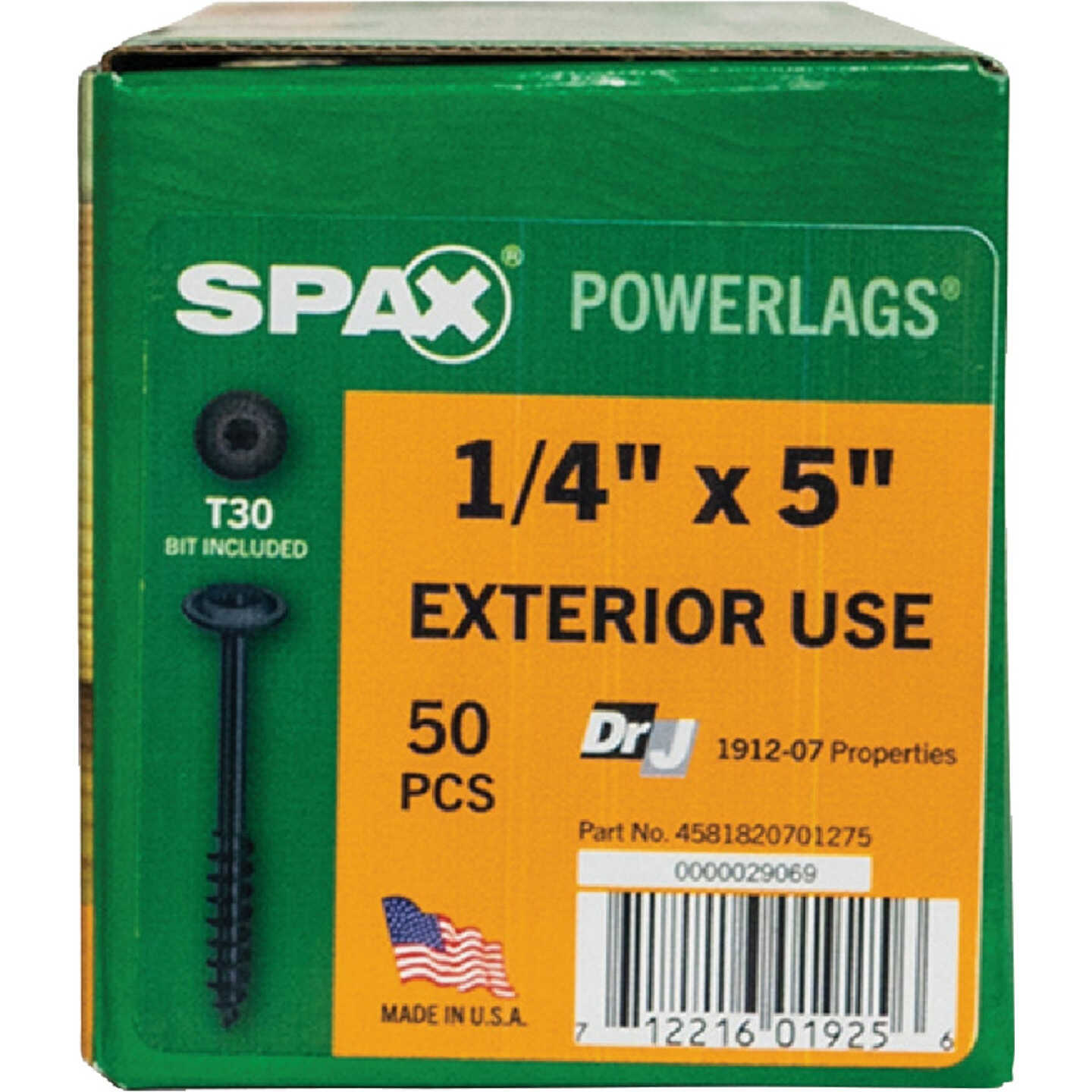SPAX PowerLags 1/4 In. x 5 In. T30 Washer Head HCR (Exterior Rated) Lag Screw (50-Count) Image 5
