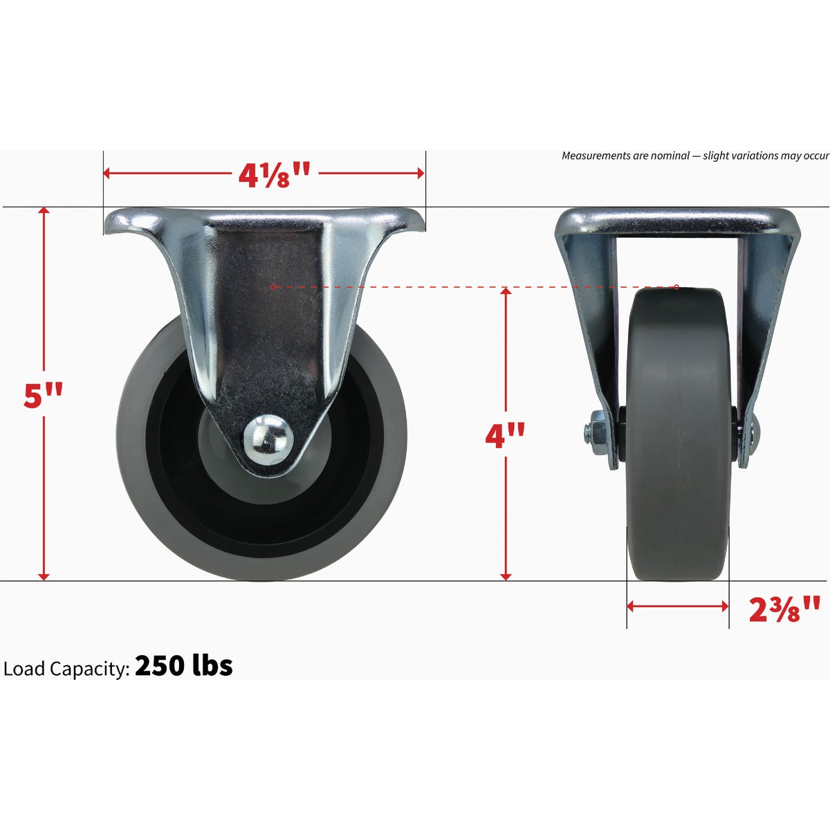 Shepherd Hardware 4 In. Thermoplastic Rigid Plate Caster Image 4