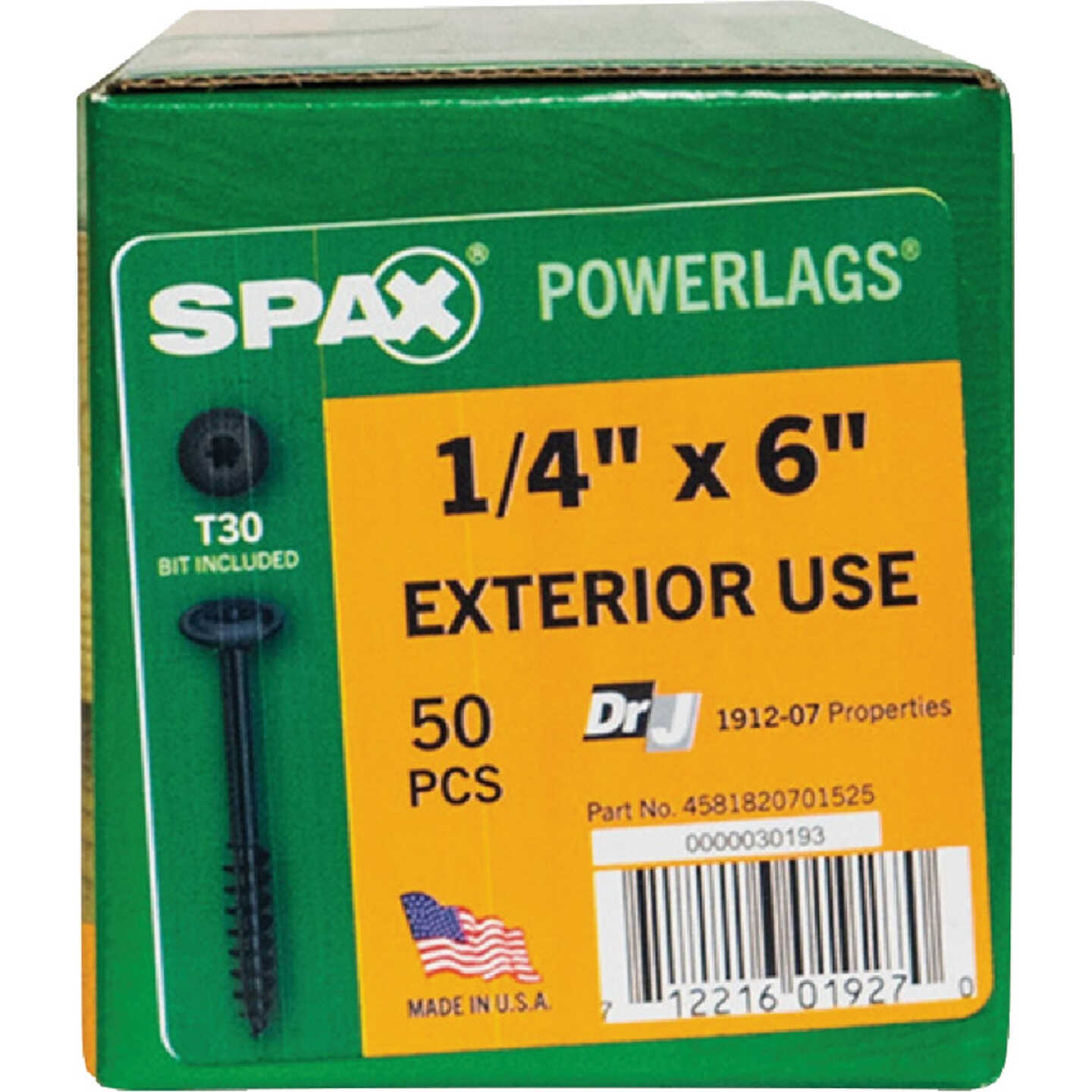 SPAX PowerLags 1/4 In. x 6 In. T30 Washer Head HCR (Exterior Rated) Lag Screw (50-Count) Image 5