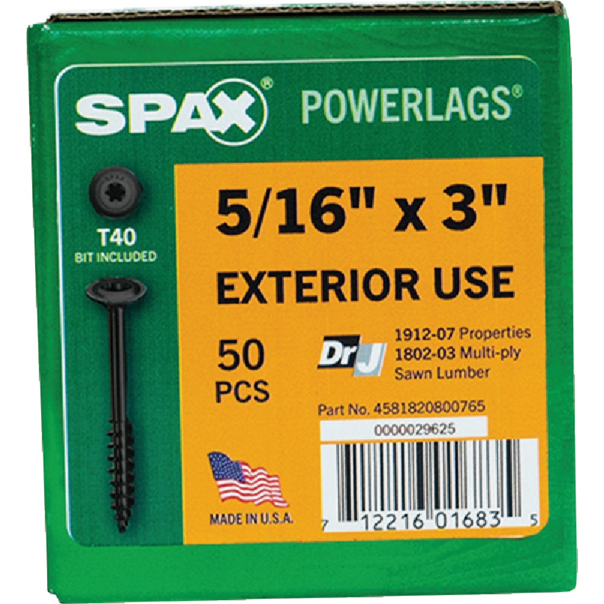 SPAX PowerLags 5/16 In. x 3 In. T40 Washer Head HCR (Exterior Rated) Lag Screw (50-Count) Image 5