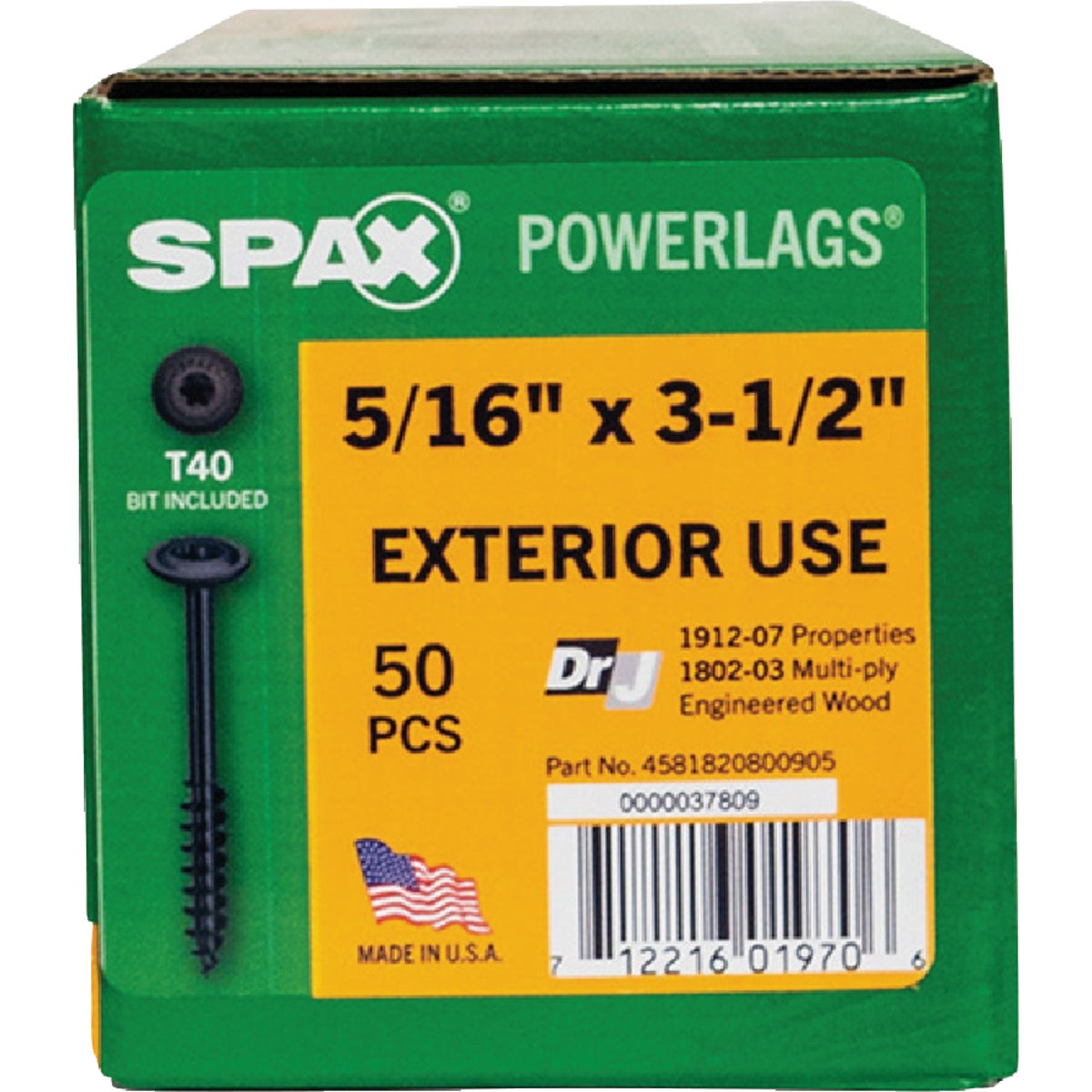 SPAX PowerLags 5/16 In. x 3-1/2 In. T40 Washer Head HCR (Exterior Rated) Lag Screw (50-Count) Image 5