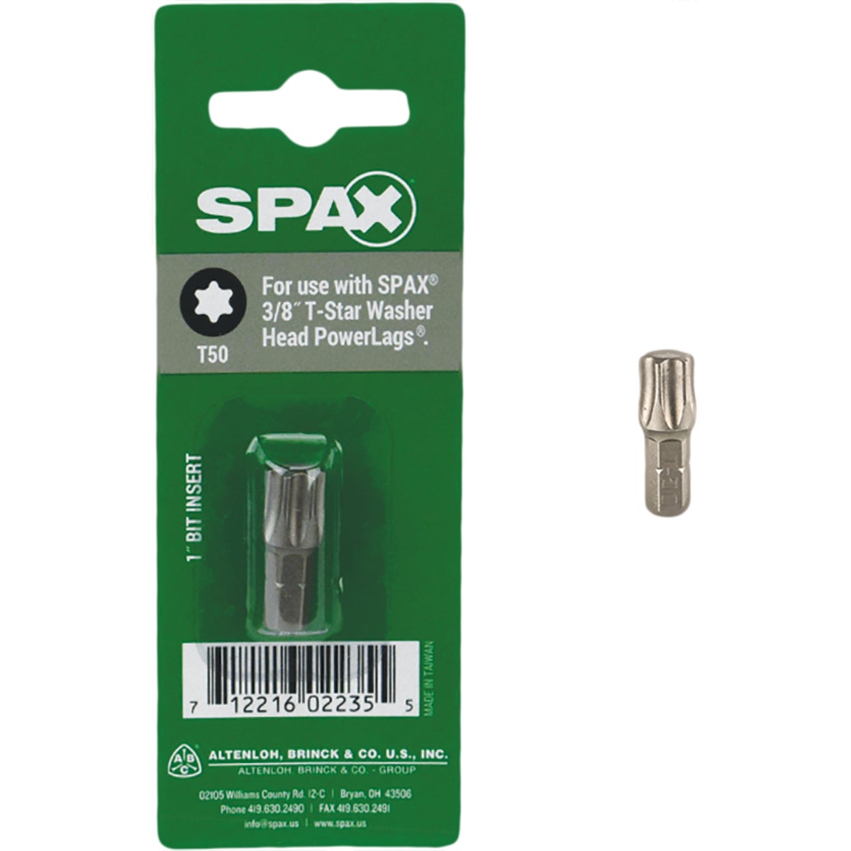 SPAX 1/4 In. x 1 In. T50 Insert Screwdriver Bit Image 1
