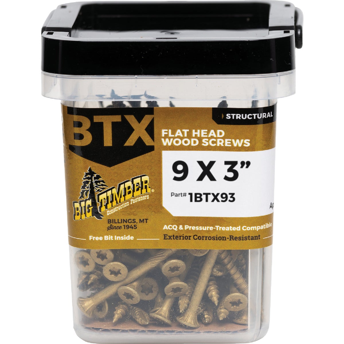 Big Timber #9 x 3 In. Bronze Flat Head Wood Screw (79-Count, 1 Lb.)