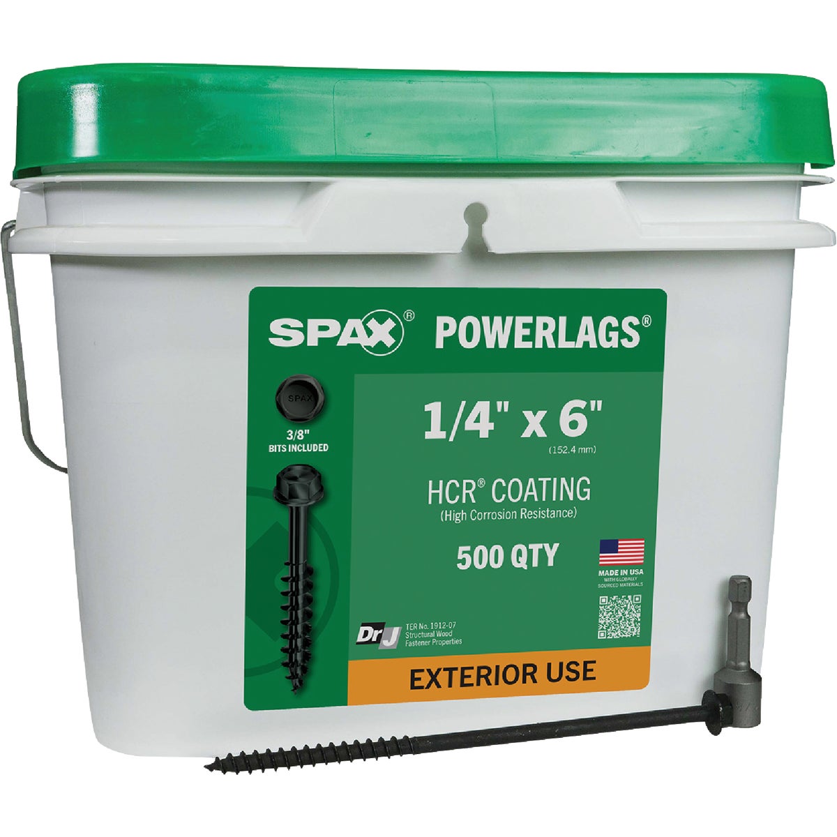 SPAX PowerLags 1/4 In. x 6 In. Hex Washer Head HCR (Exterior Rated) Lag Screw (500-Count)