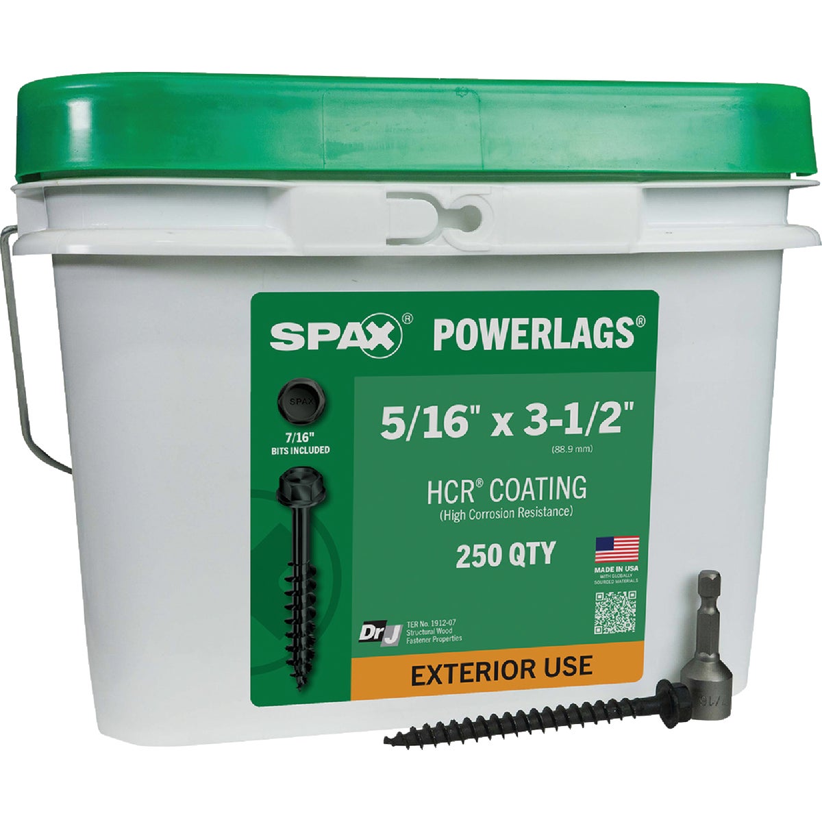 SPAX PowerLags 5/16 In. x 3-1/2 In. Hex Washer Head HCR (Exterior Rated) Lag Screw (250-Count)