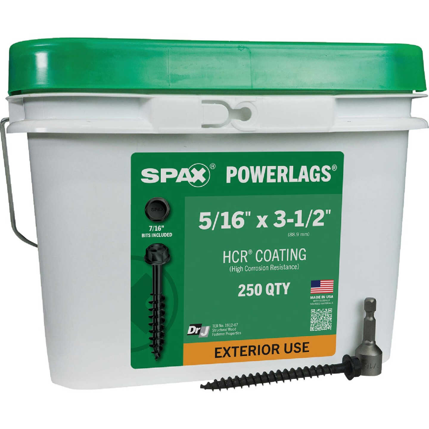 SPAX PowerLags 5/16 In. x 3-1/2 In. Hex Washer Head HCR (Exterior Rated) Lag Screw (250-Count) Image 1