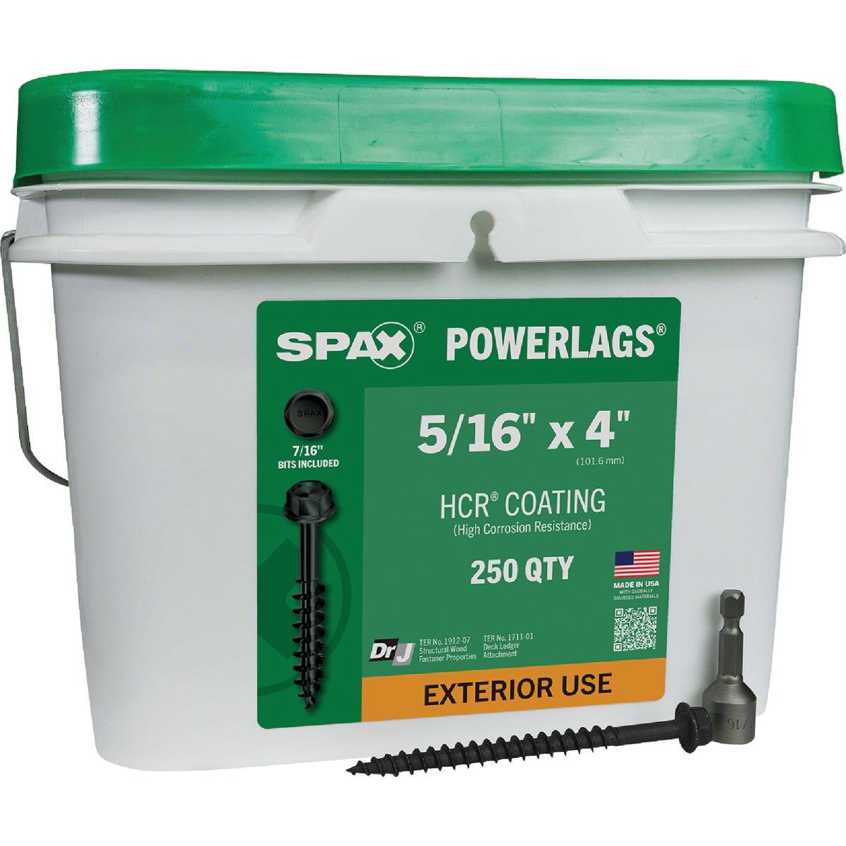 SPAX PowerLags 5/16 In. x 4 In. Hex Washer Head HCR (Exterior Rated) Lag Screw (250-Count)
