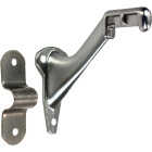 National Hardware Satin Chrome Handrail Bracket, 2 Piece Image 1